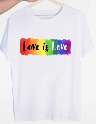 T-shirt manches courtes blanc - Love is Love