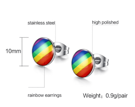 Rainbow stud earrings
