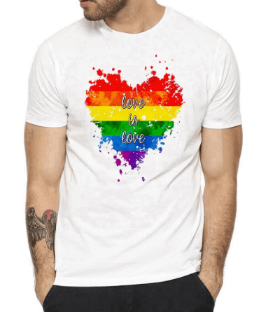 T-shirt manches courtes blanc Love Is Love