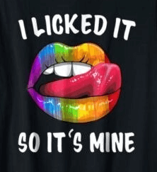 T Shirt Manches Courtes Noir Je l'ai léché donc c'est à moi