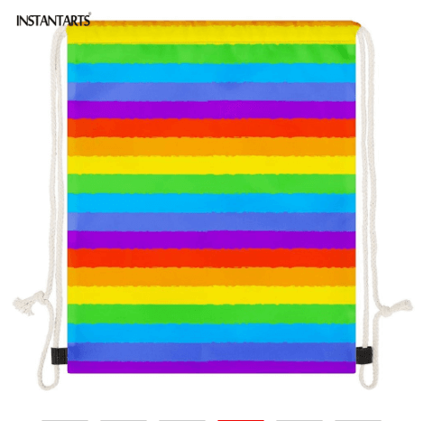 Regenbogen Rucksack Mit Kordelzug Mit Feinen Regenbogenstreifen