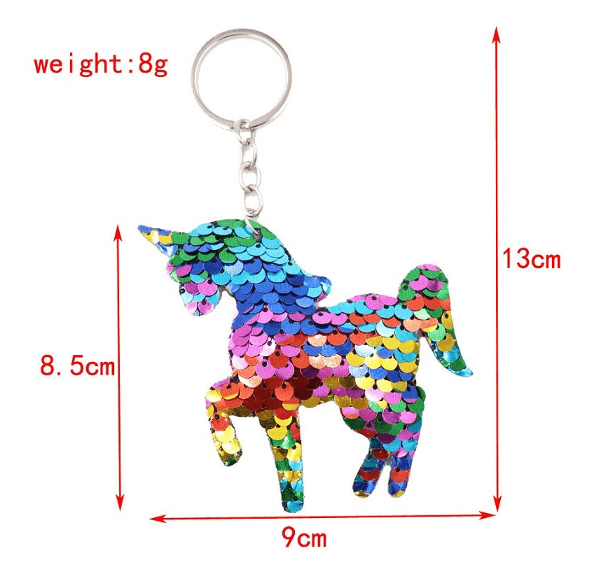 Funkelndes Pailletten Einhorn Ideal Als Schlüssel Und Taschenanhänger