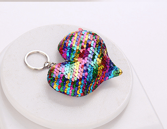 Funkelndes Pailletten Herz Ideal Als Schlüssel Und Taschenanhänger