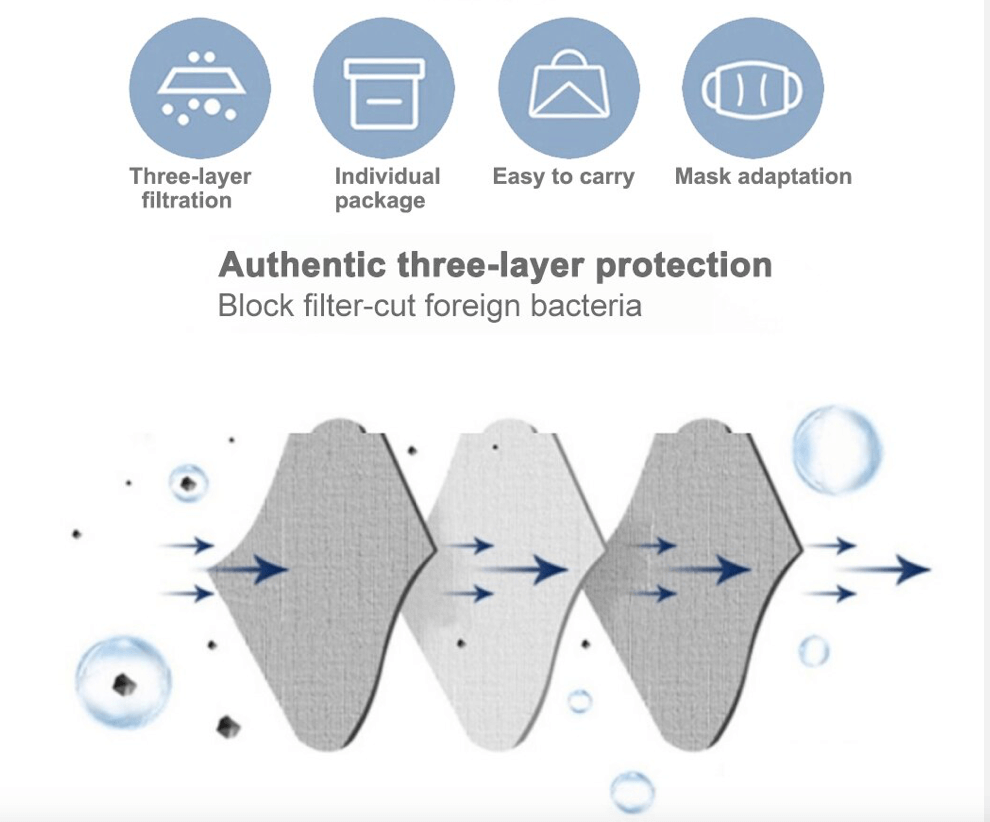 Tampons filtrants pour masque buccal Tampons filtrants ronds arc-en-ciel