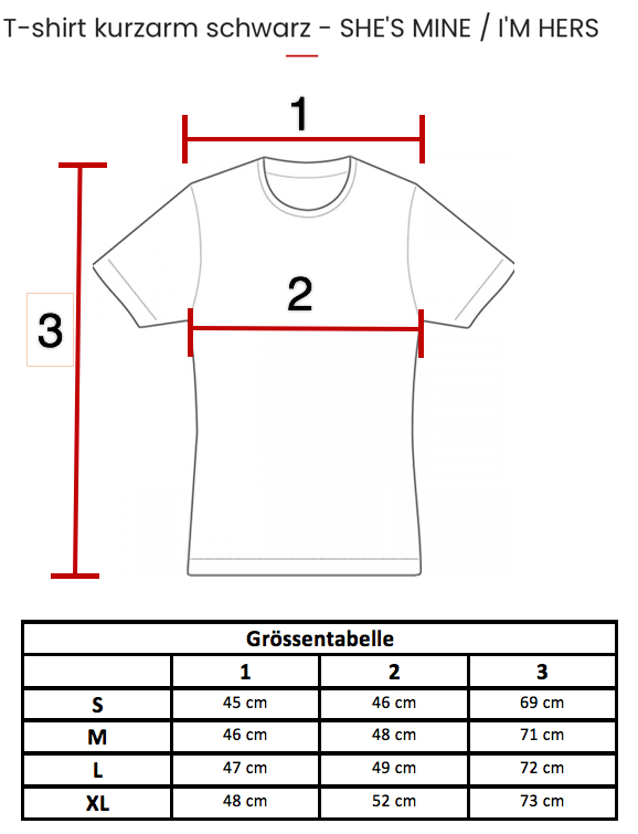 Schwarzes Kurzarm-T-Shirt She's mine und I'm hers