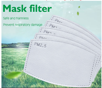 Filterpads Für Mundmaske Schwarz Mit Regenbogenherz Und Regenbogen (Rechteckige Filterpads)