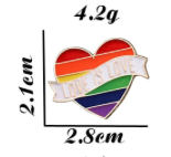 PIN Regenbogenherz mit Spruch Love is Love