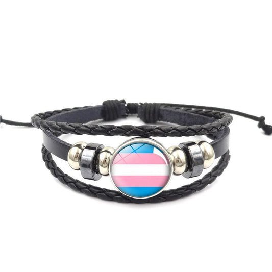 Bracelet En Cuir Avec Bouton Amovible Transgenre