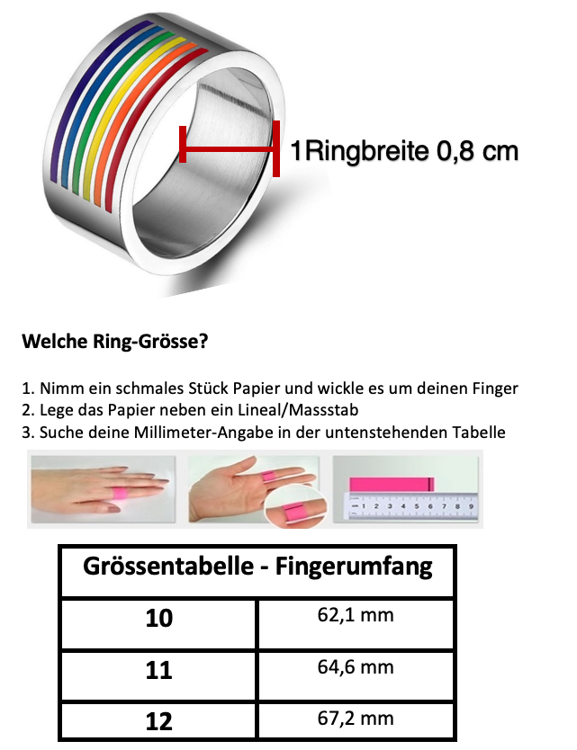 Silberner Ring Mit Regenbogenstreifen