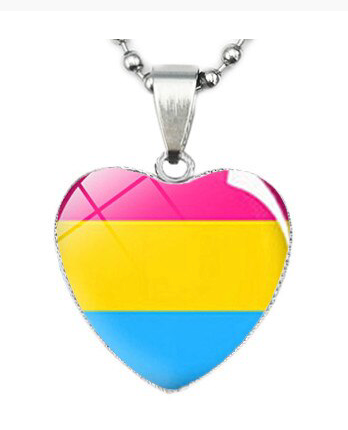Collier Avec Magnifique Pendentif Coeur Pansexuel