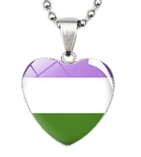 Collier avec un magnifique pendentif cœur Genderqueer