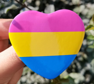Bouton Coeur Pansexuel