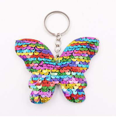 Funkelnder Pailletten Schmetterling Ideal Als Schlüssel Und Taschenanhänger