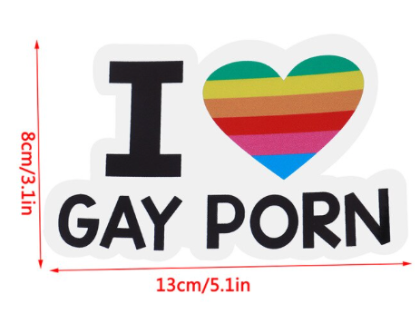 Autocollant J'aime le porno gay