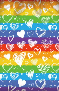 Sac à dos à cordon Couleurs arc-en-ciel et beaucoup de coeurs