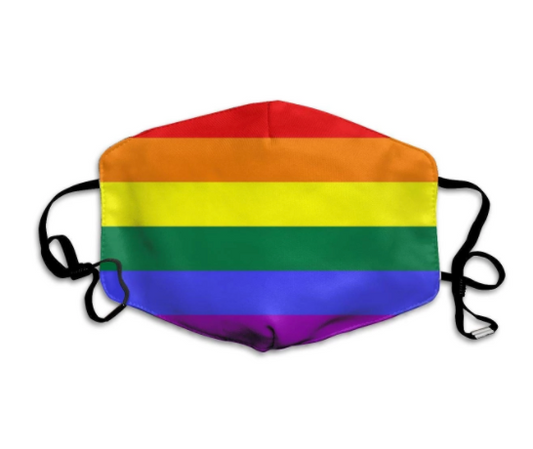 Masque buccal arc-en-ciel taille réglable avec tampon filtrant rectangulaire