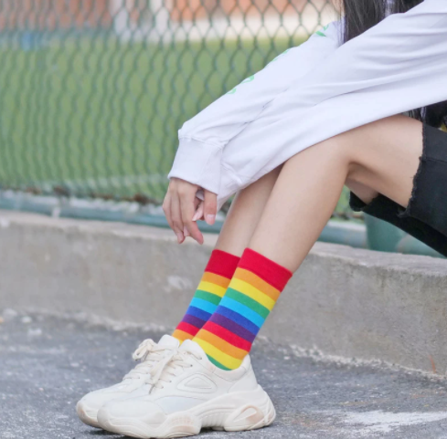 Chaussettes design arc-en-ciel