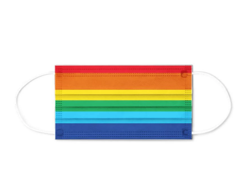 Cool disposable mask in rainbow design