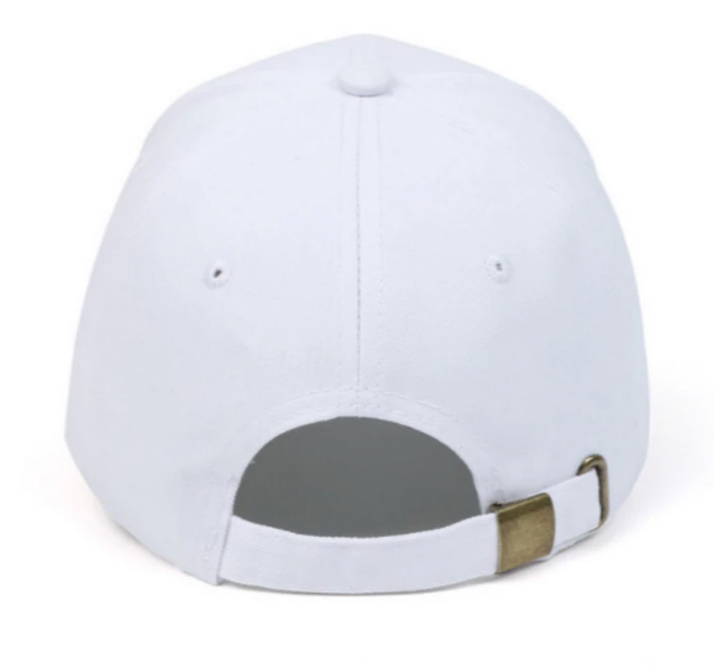 Baseball cap in white with embroidered rainbow heart