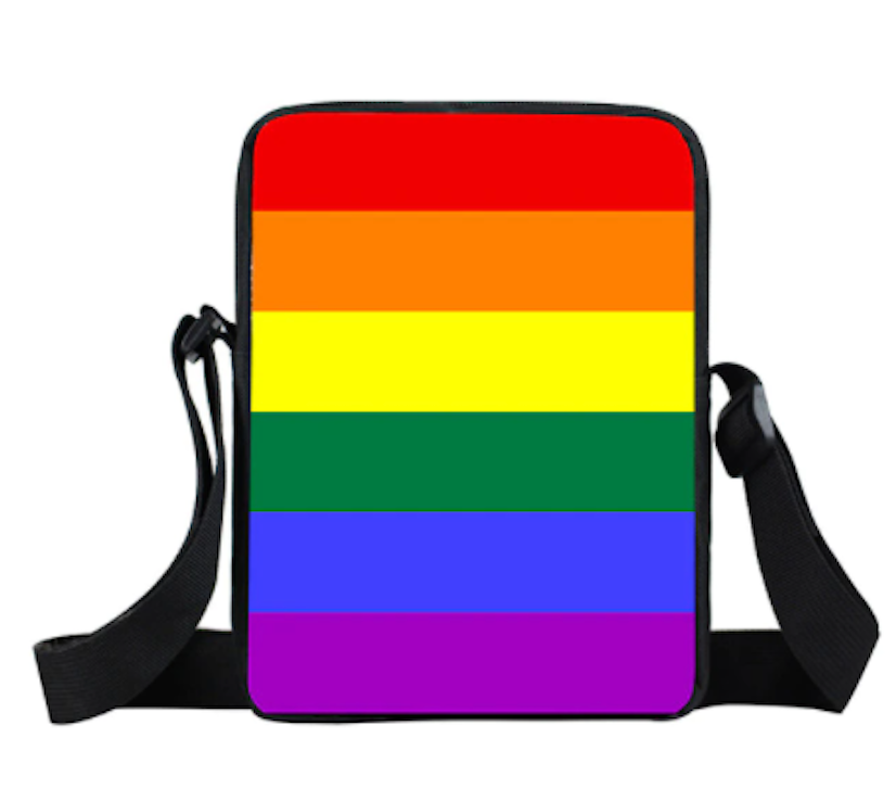 Practical shoulder bag in rainbow colours