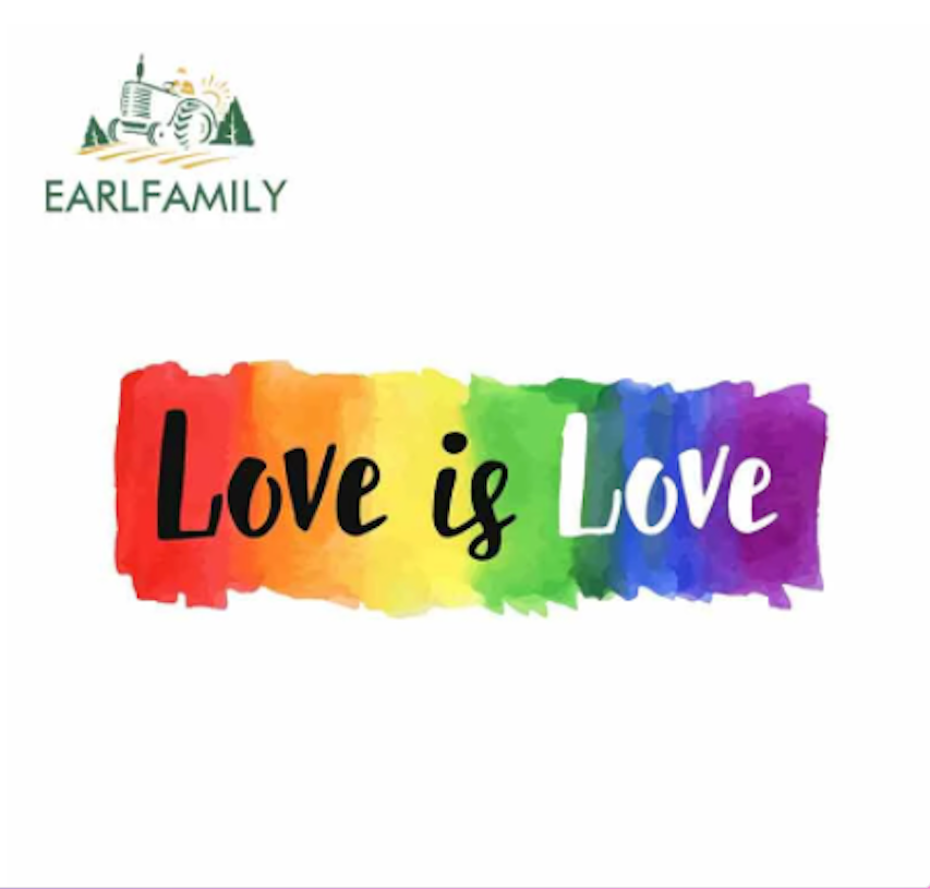 Autocollant voiture "L'amour c'est l'amour"