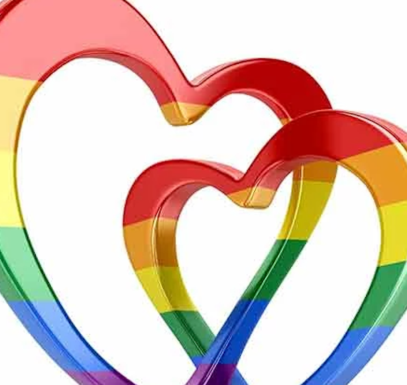 Autocollant voiture "Coeur Arc-en-ciel 3d"