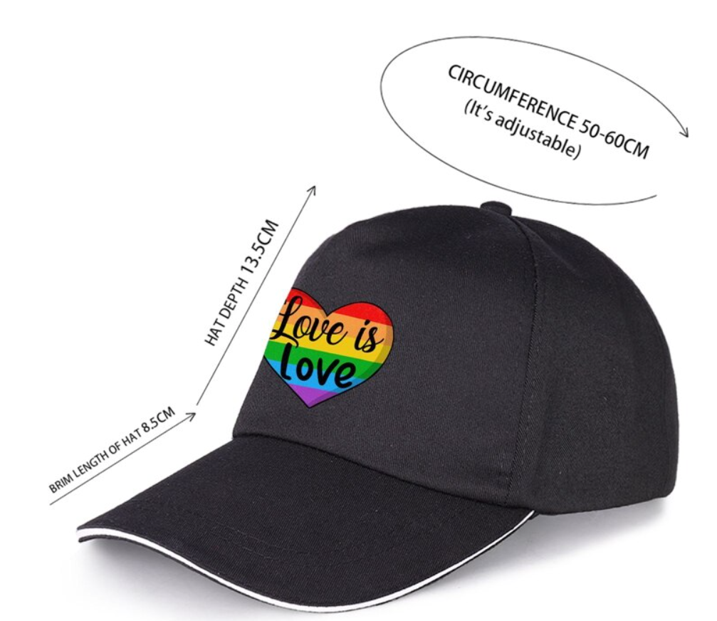 Baseball Cap in schwarz "Love is Love"