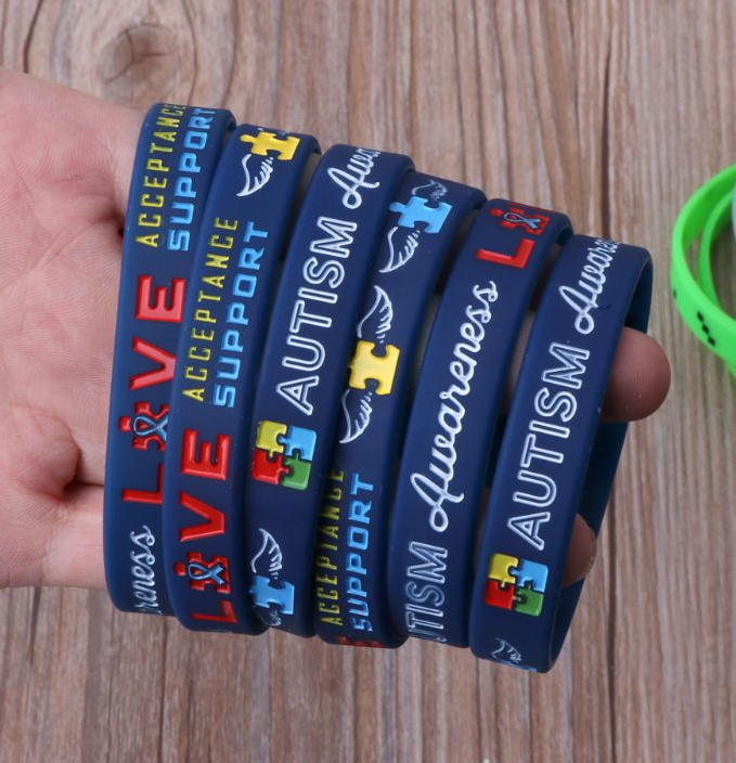 Armband Autismus aus Silikon in dunkelblau