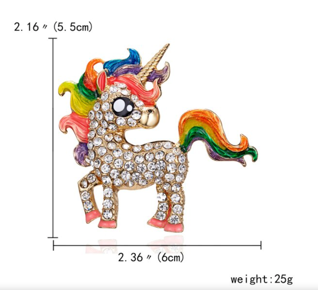 Broche licorne scintillante