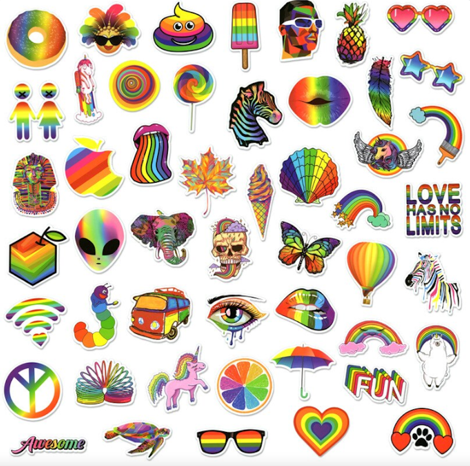 Funny and cool rainbow stickers version 2 ;)