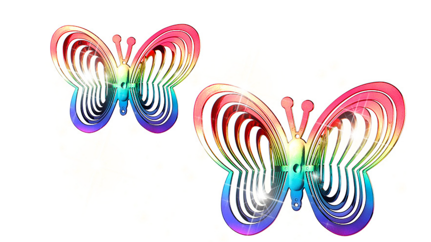 Wind chime butterfly in rainbow colors