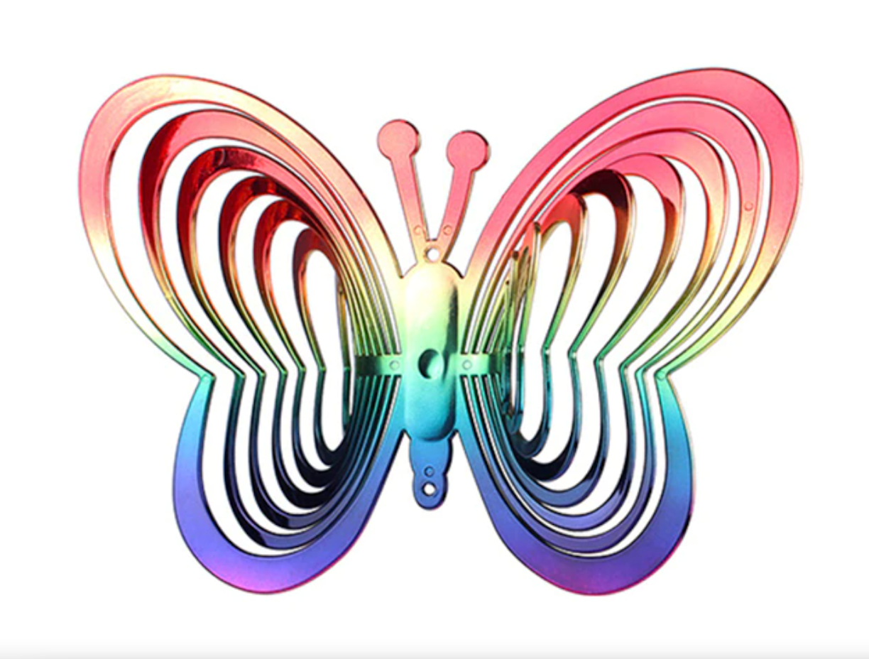 Wind chime butterfly in rainbow colors