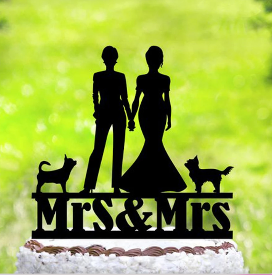 Gâteau figurine de mariage Mme et Mme
