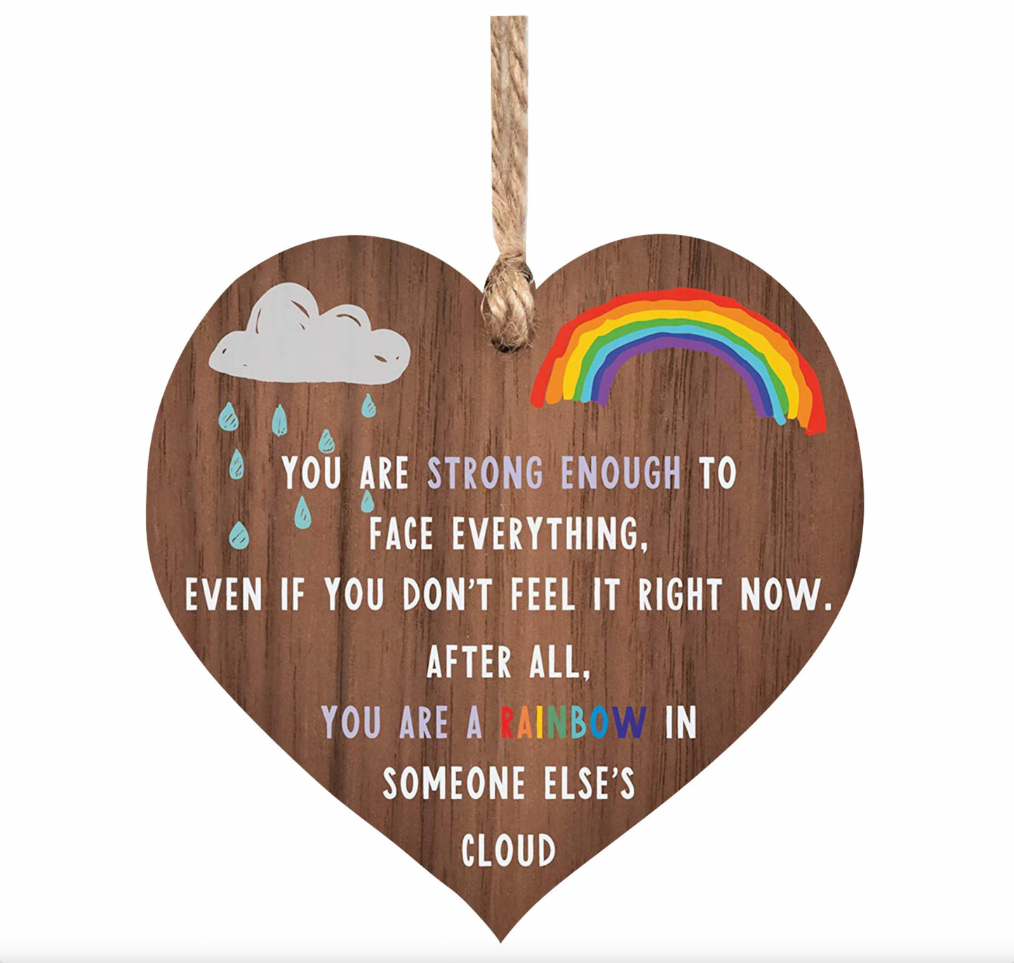 Hanger - Wooden Heart "Strong Enough"