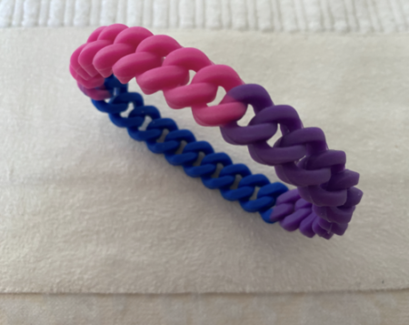 Bracelet narrow curled made of silicone - Bisexual