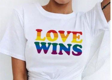 T-shirt manches courtes blanc - LOVE WINS
