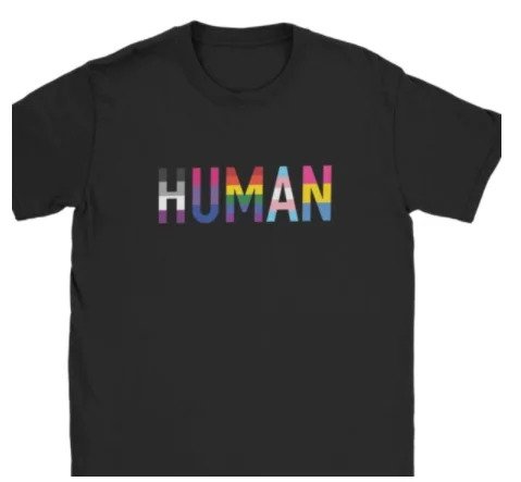 T-shirt à manches courtes en noir humain