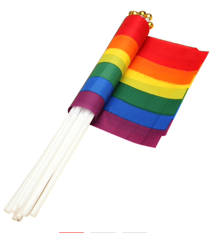 Rainbow flags with handle (10 pieces)