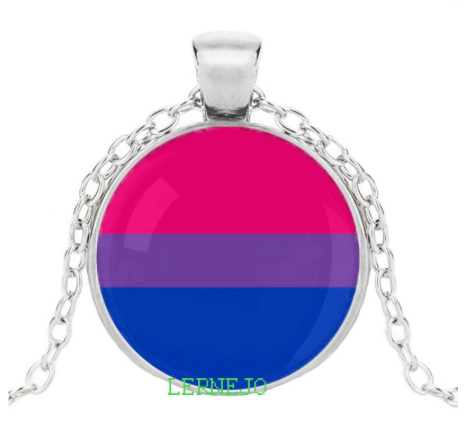 Regenbogen Halskette Mit Rundem Anhänger Bisexuel