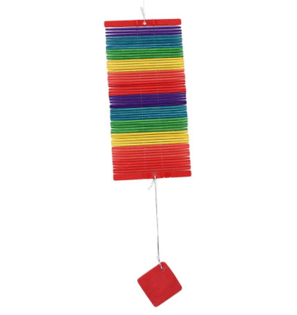 Windspiel In Regenbogenfarben Aus Holz