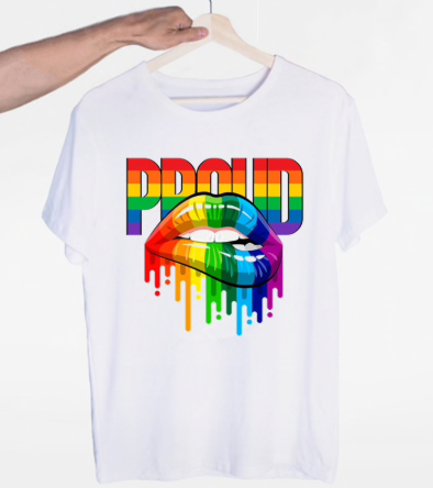 T Shirt Short Sleeve White Proud