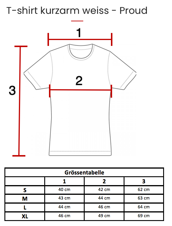 T Shirt Short Sleeve White Proud