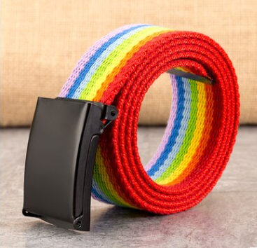 Regenbogengurt 110 Cm Mit Schwarzem Verschluss