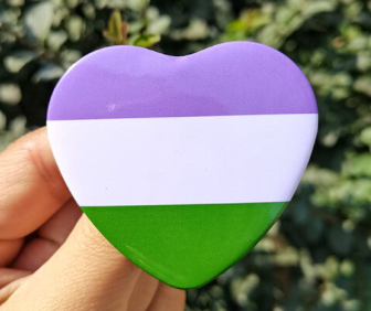 Button Herz Genderqueer
