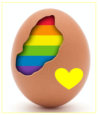 Eiei You have found the rainbow egg with the yellow heart. Find all three eggs and you will receive a free gift.