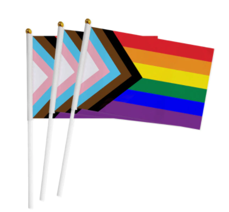 Hand flags Progress with handle (10 pieces)
