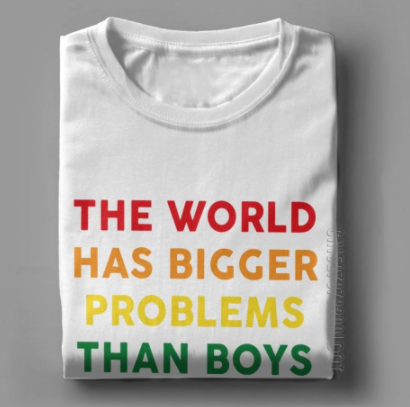 T-shirt kurzarm weiss - The world has bigger Problems than,…