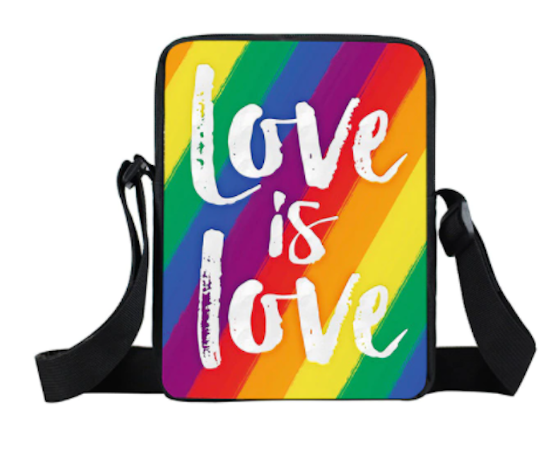 Practical shoulder bag "Love is Love"