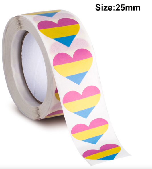 Autocollant Coeur Pansexuel