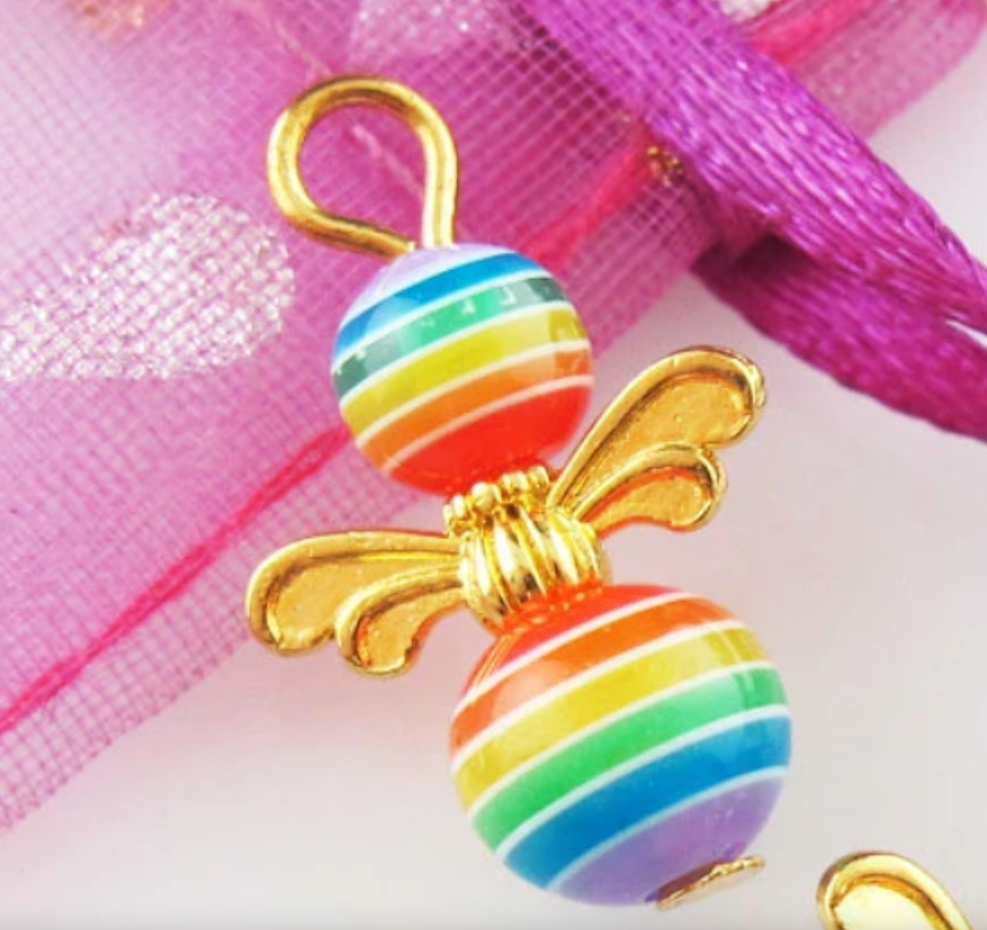 Rainbow guardian angel as pendant